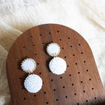 Josie Drop Earrings in Cloud White Display Close