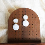 Josie Drop Earrings in Cloud White Display Front