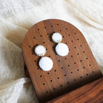 Josie Drop Earrings in Cloud White Display Left