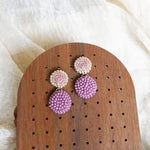 Josie Drop Earrings in Mauve Purple Display