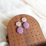 Josie Drop Earrings in Mauve Purple Left