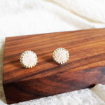 Josie Stud Earrings in Blush Pink Display Left