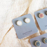 Josie Stud Earrings in Cloud White Card