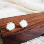 Josie Stud Earrings in Cloud White Display Left