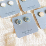 Josie Stud Earrings in Smoke Grey Card
