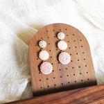 Juno Earrings in Blush Pink Display Front