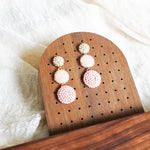 Juno Earrings in Blush Pink Display Left