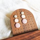 Juno Earrings in Blush Pink Display Left