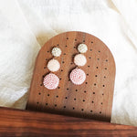 Juno Earrings in Blush Pink Display Right