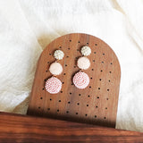 Juno Earrings in Blush Pink Display Right