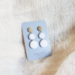 Juno Earrings in Cloud White Card Left
