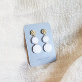 Juno Earrings in Cloud White Card Left