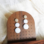 Juno Earrings in Cloud White Display Front 2