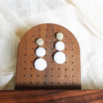 Juno Earrings in Cloud White Display Front