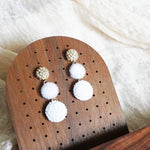 Juno Earrings in Cloud White Display Left