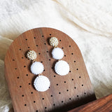 Juno Earrings in Cloud White Display Left