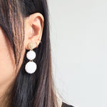 Juno Earrings in Cloud White Model