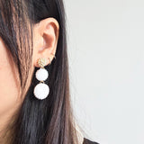 Juno Earrings in Cloud White Model