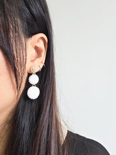 Juno Earrings in Cloud White Model