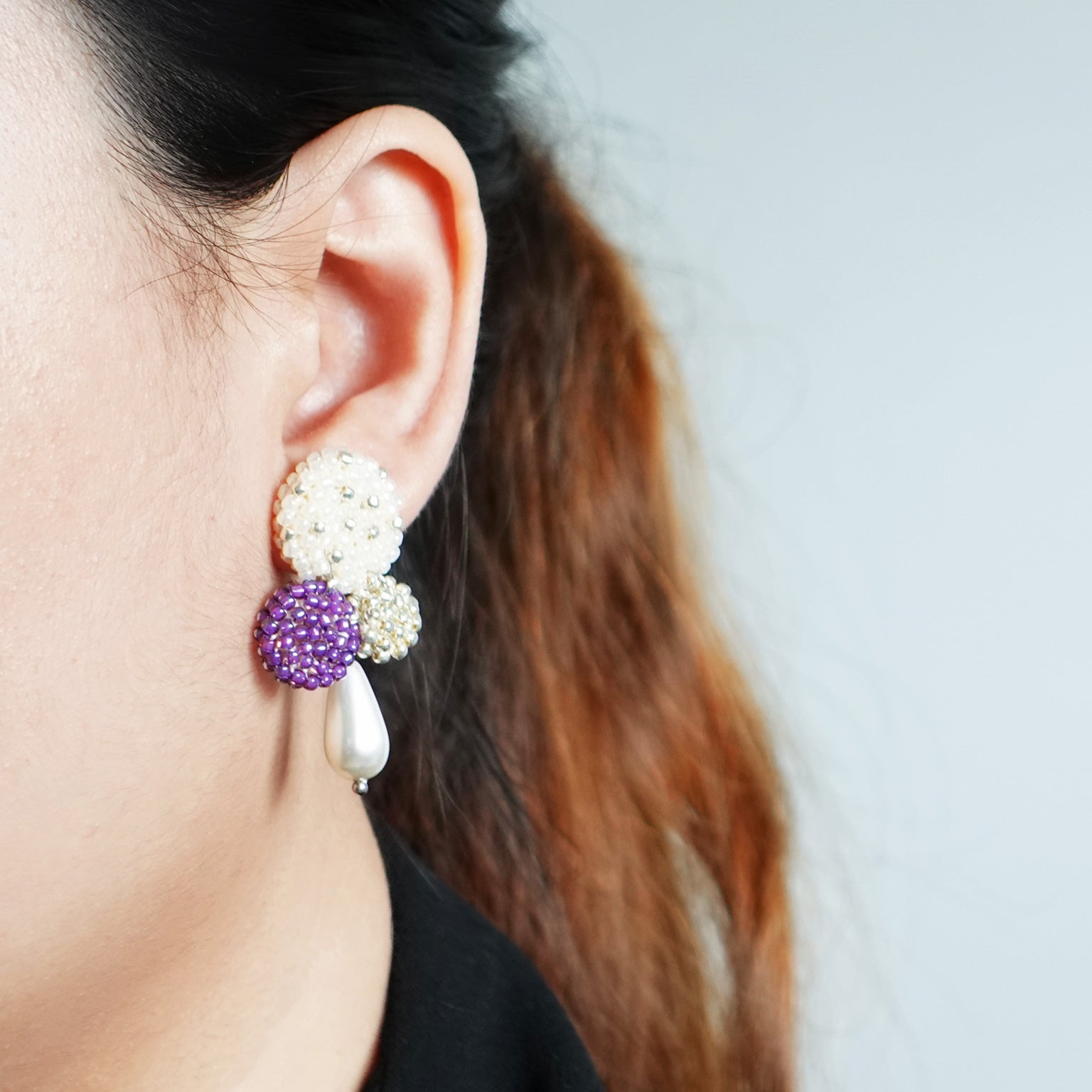 Kasey Earrings in Royal Purple Model