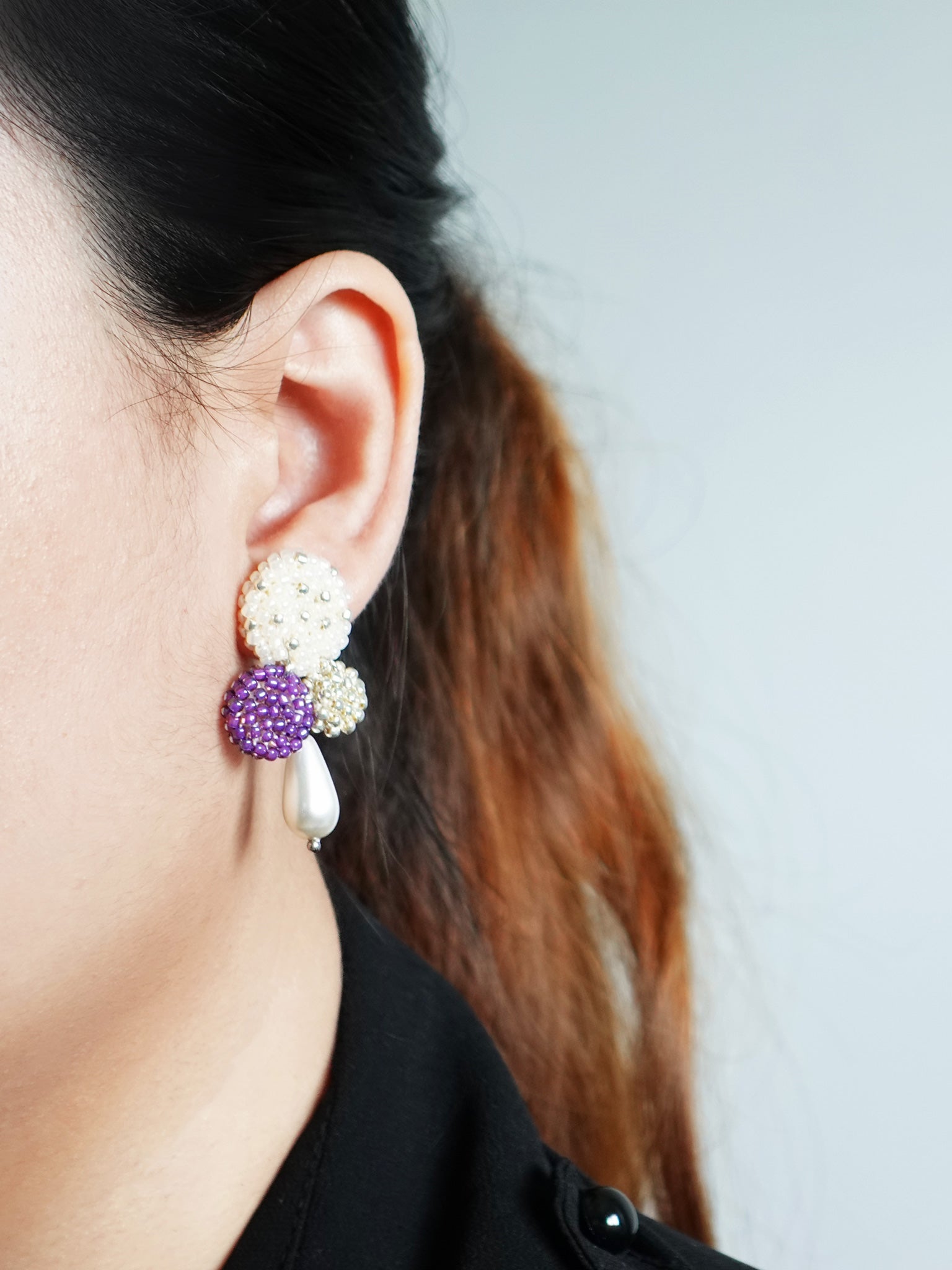 Kasey Earrings in Royal Purple Model