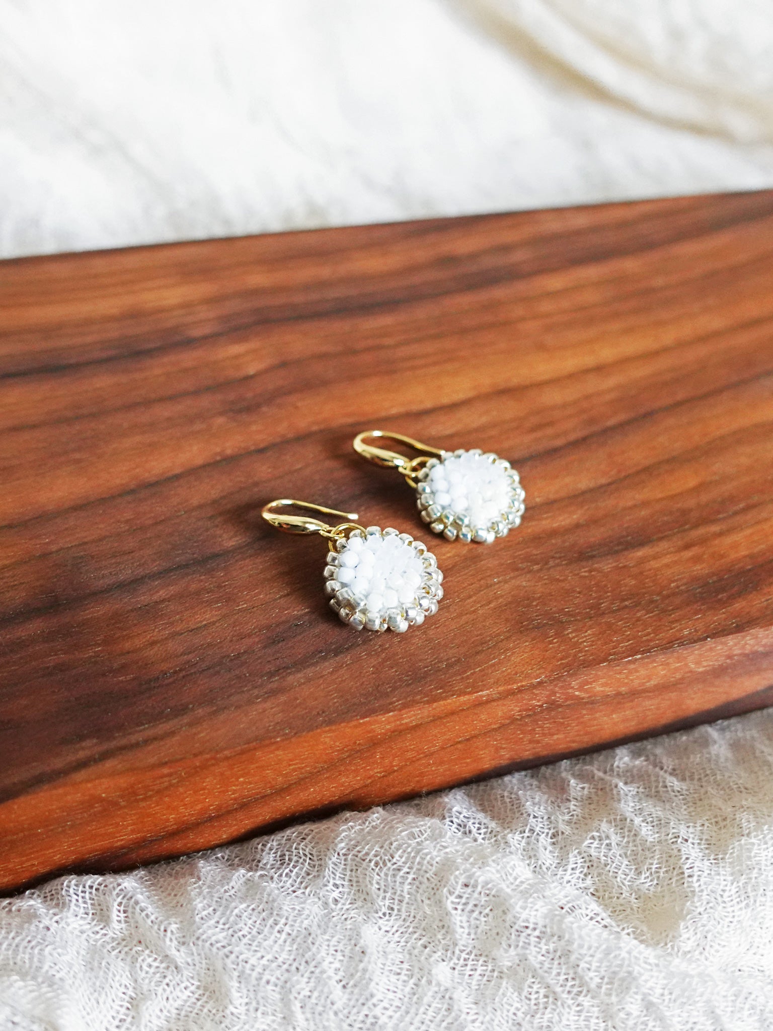 Kaylee Drop Earrings in Cloud White Display Left