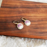 Kaylee Drop Earrings in Mauve Purple Display Left