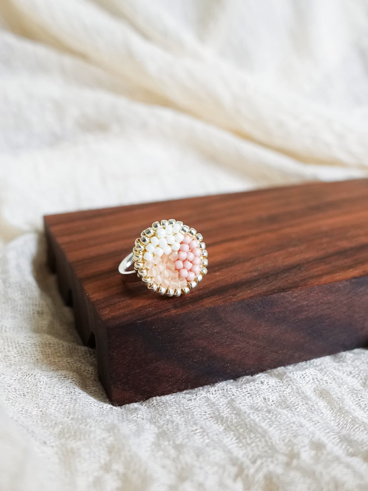 Kaylee Ring in Blush Pink Display Left