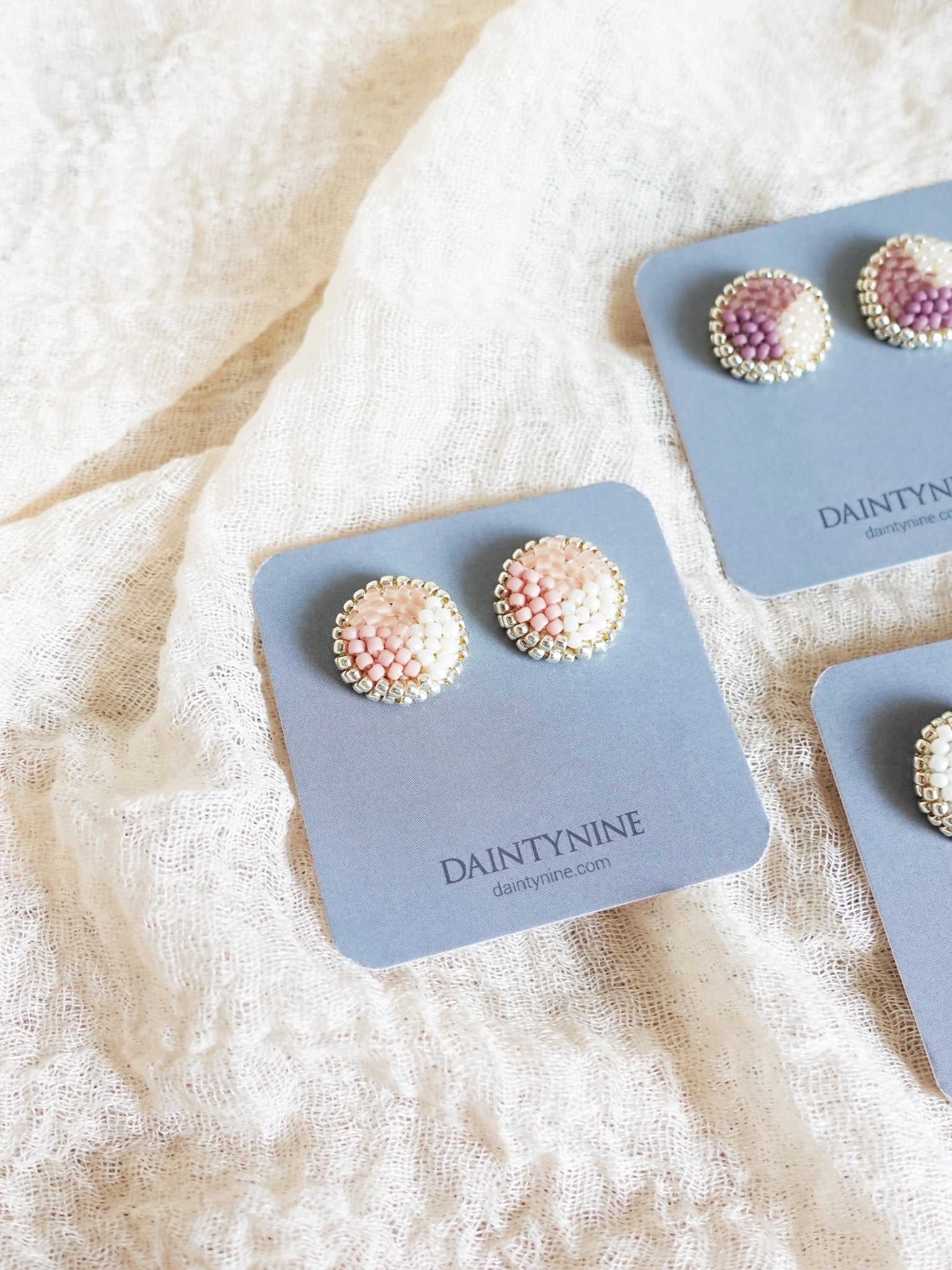 Kaylee Stud Earrings in Blush Pink Card