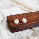 Kaylee Stud Earrings in Blush Pink Display Front 2