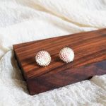Kaylee Stud Earrings in Blush Pink Display Left