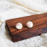 Kaylee Stud Earrings in Blush Pink Display Left
