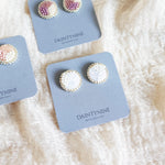 Kaylee Stud Earrings in Cloud White Card
