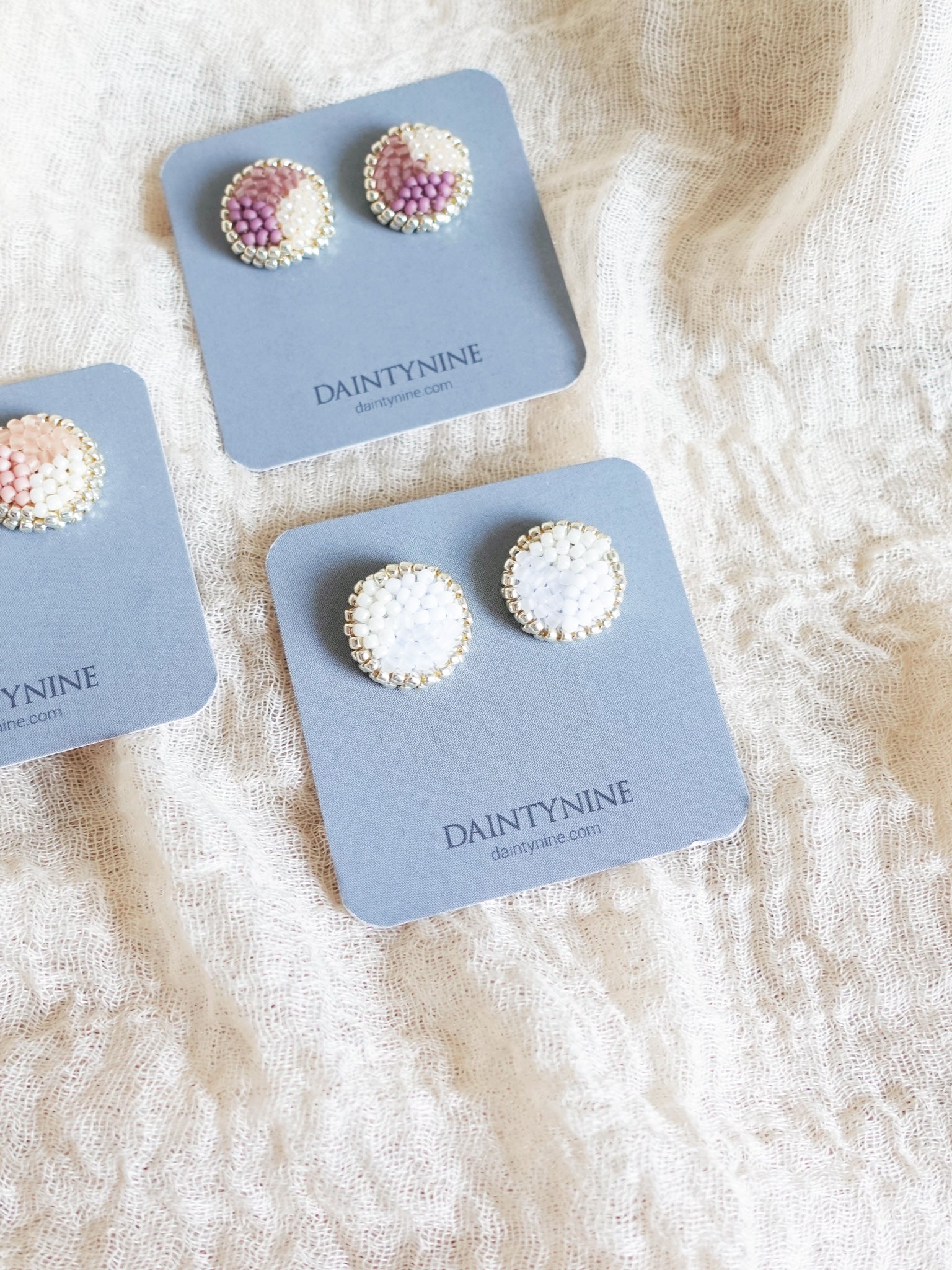 Kaylee Stud Earrings in Cloud White Card