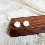 Kaylee Stud Earrings in Cloud White Display Front