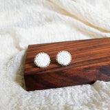 Kaylee Stud Earrings in Cloud White Display Front