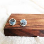 Kaylee Stud Earrings in Grey Display Front