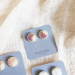 Kaylee Stud Earrings in Mauve Purple Card