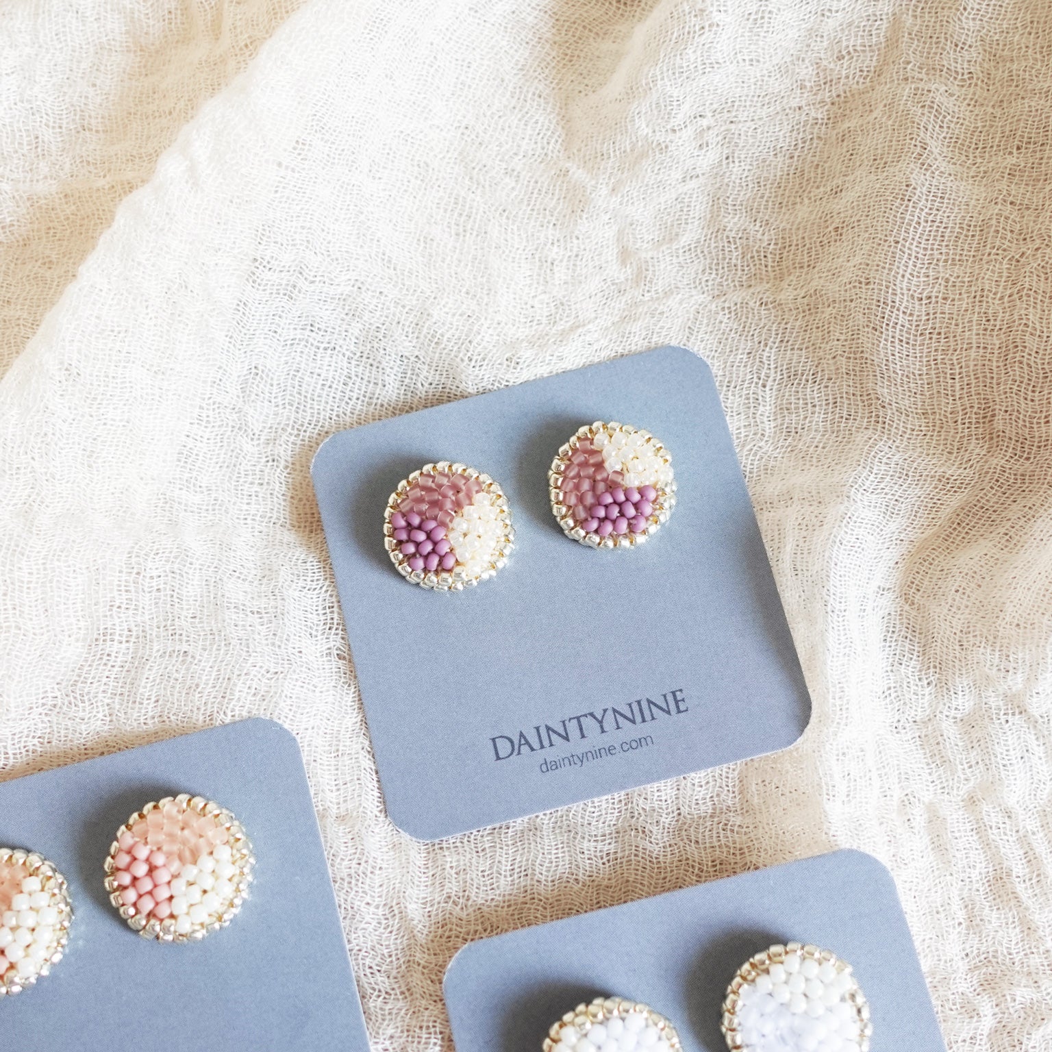 Kaylee Stud Earrings in Mauve Purple Card