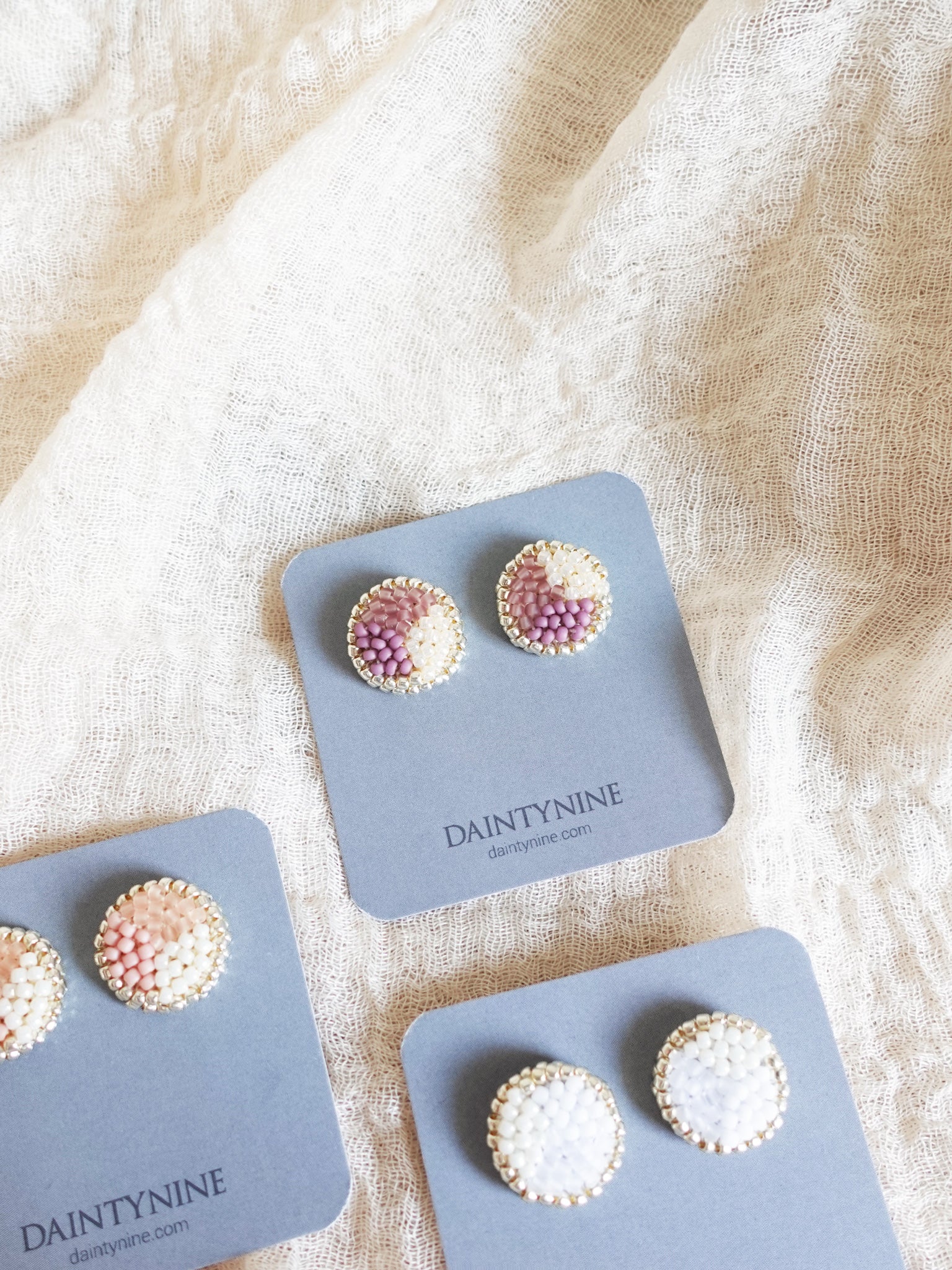 Kaylee Stud Earrings in Mauve Purple Card