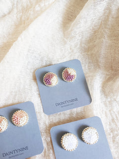 Kaylee Stud Earrings in Mauve Purple Card