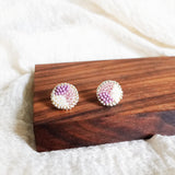 Kaylee Stud Earrings in Mauve Purple Display Front