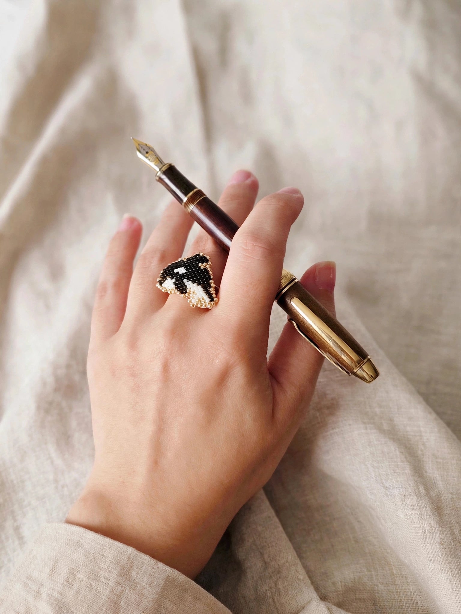 Killer Whale Ring on model
