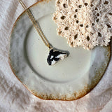Killer whale orca necklace left