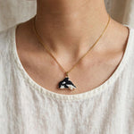 Killer whale orca necklace on model