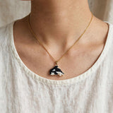 Killer whale orca necklace on model