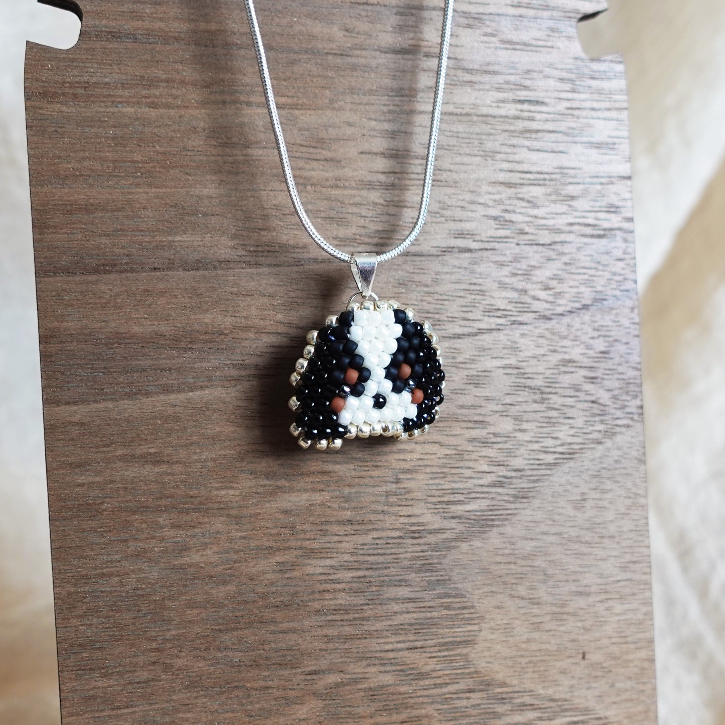 King Charles Spaniel Necklace in Tricolor Display Left