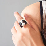 King Charles Spaniel Ring in Tricolor Model Close