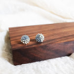 Last Quarter Stud Earrings in Mystic Grey Display Front