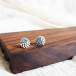 Last Quarter Stud Earrings in Mystic Grey Display Left